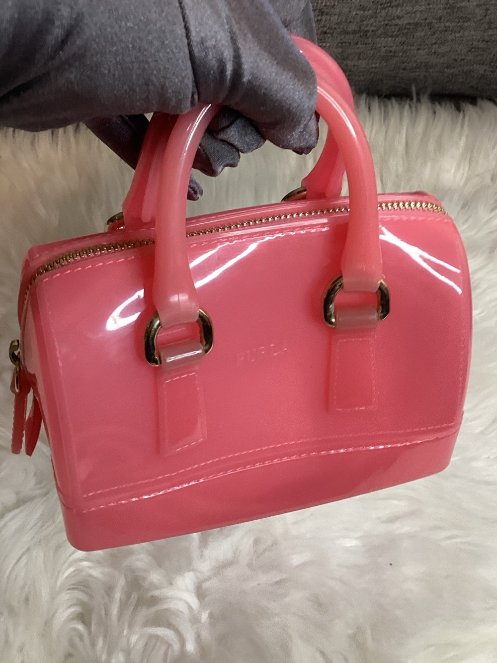 💕 CUTE 💕 Furla Jelly Pink Mini Candy Dome Satchel - Picture 12 of 13